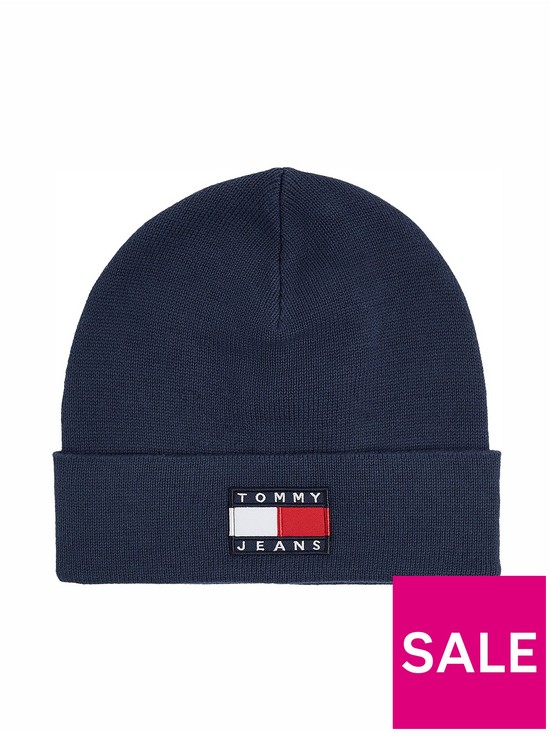 front image of tommy-jeans-heritage-organicnbspbeanie-navy