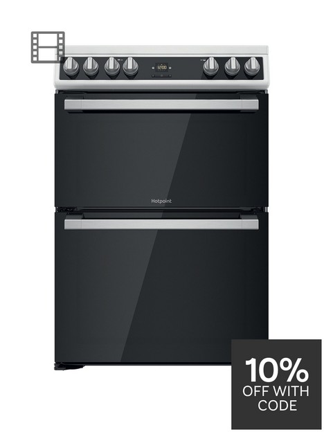 hotpoint-hdt67v9h2cw-60cm-wide-double-oven-electric-cooker-with-ceramic-hob-white