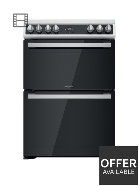 hotpoint-hdt67v9h2cw-60cm-wide-double-oven-electric-cooker-with-ceramic-hob-white
