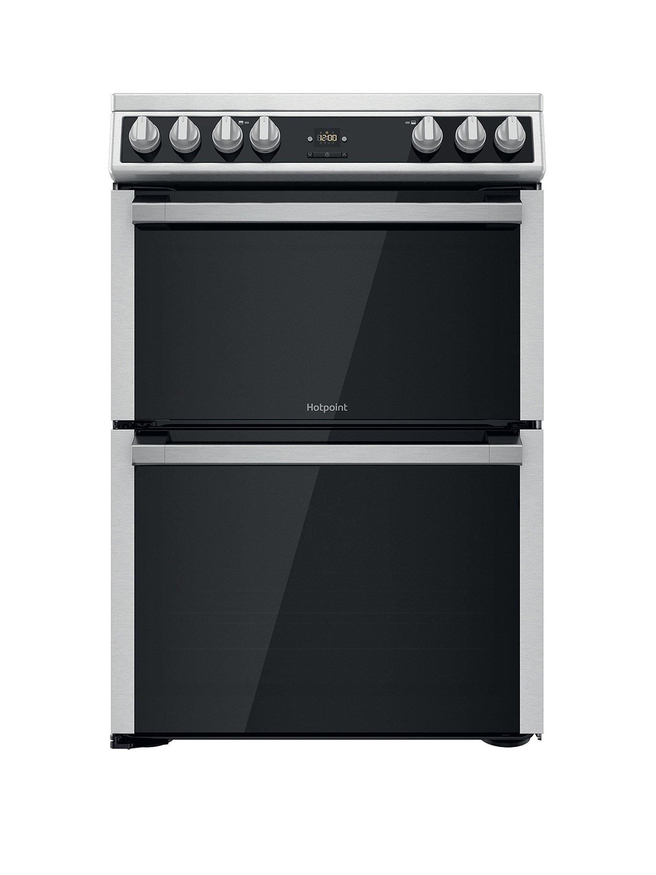 Hotpoint Hdt67V9H2Cx 60Cm Wide Double Oven Electric Cooker With Ceramic Hob - White