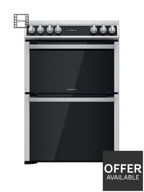 hotpoint-hdt67v9h2cx-60cm-wide-double-oven-electric-cooker-with-ceramic-hob-white