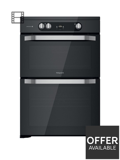 hotpoint-hdm67i9h2cb-60cm-wide-double-oven-electricnbspcooker-withnbspinduction-hob--nbsp-black