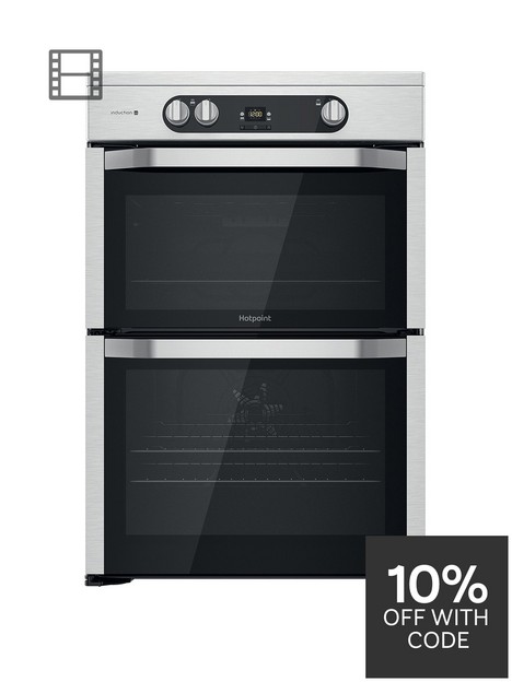 hotpoint-hdm67i9h2cx-60cm-wide-double-ovennbspelectric-cooker-withnbspinduction-hob-stainless-steel