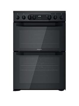 Hotpoint Hdm67V9Cmb 60Cm Wide Double Oven Electric Cooker With Ceramic Hob - Black