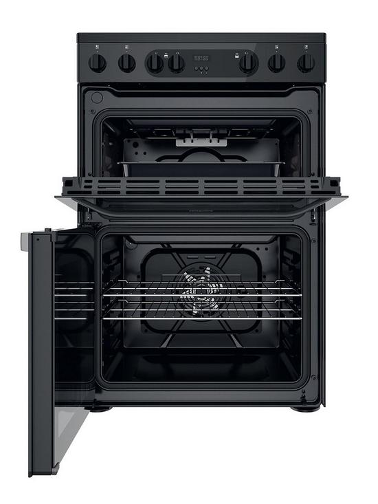 stillFront image of hotpoint-hdm67v9cmb-60cm-wide-double-oven-electric-cooker-with-ceramic-hob-black