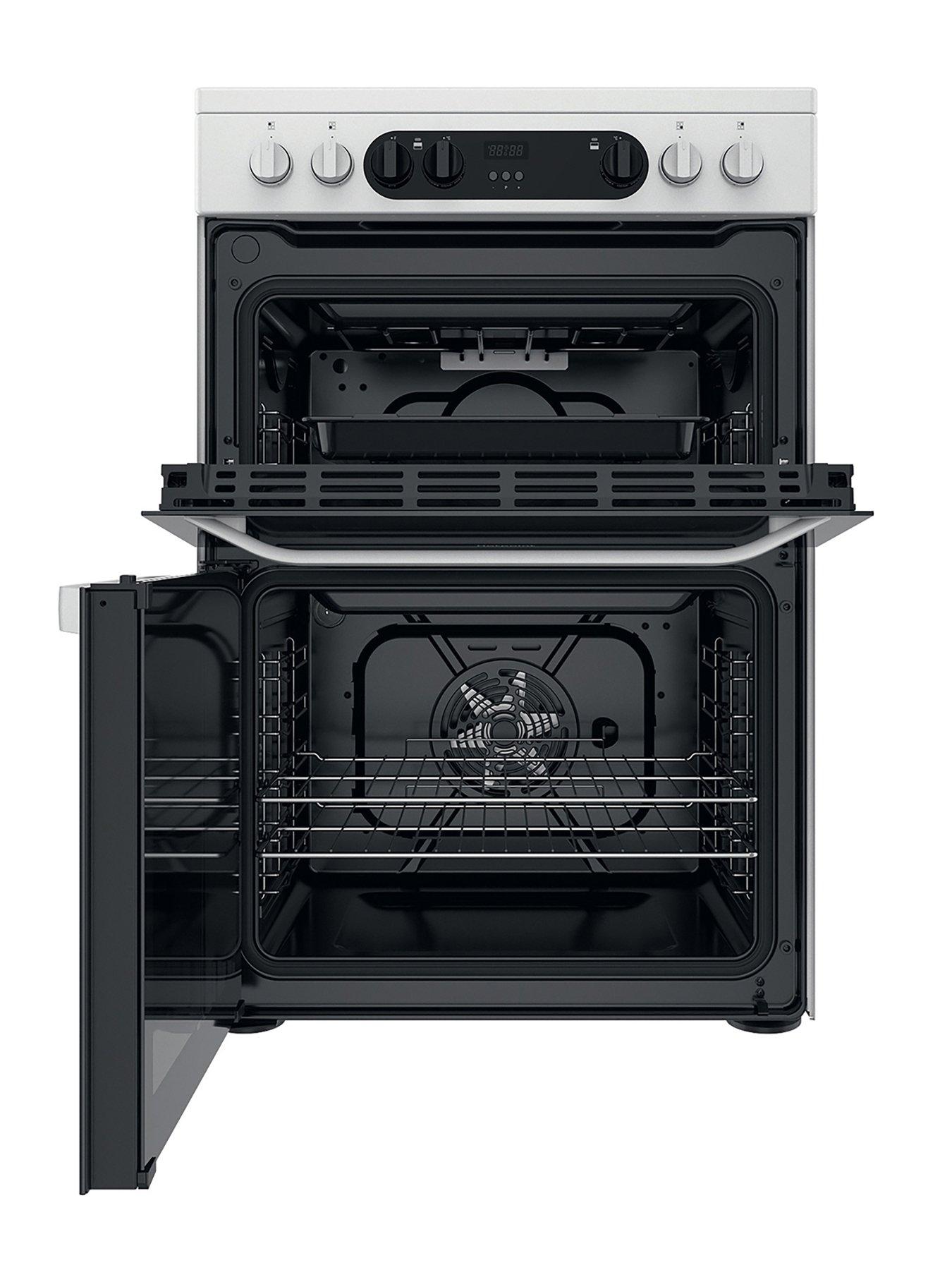 Image 2 of 7 of Hotpoint HDM67V9CMW 60cm Wide Double Oven Cooker with Ceramic Hob - White
