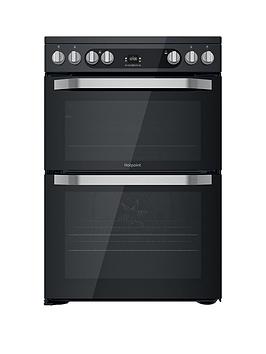 Hotpoint Hdm67V9Hcb 60Cm Wide Double Oven Electric Cooker With Ceramic Hob - Black