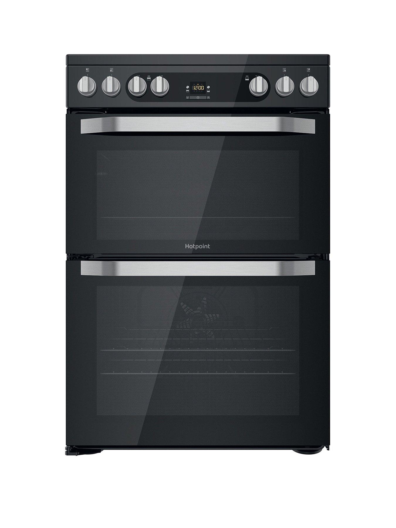 undefined HDM67V9HCB 60cm Wide Double Oven Electric Cooker with Ceramic Hob - Black