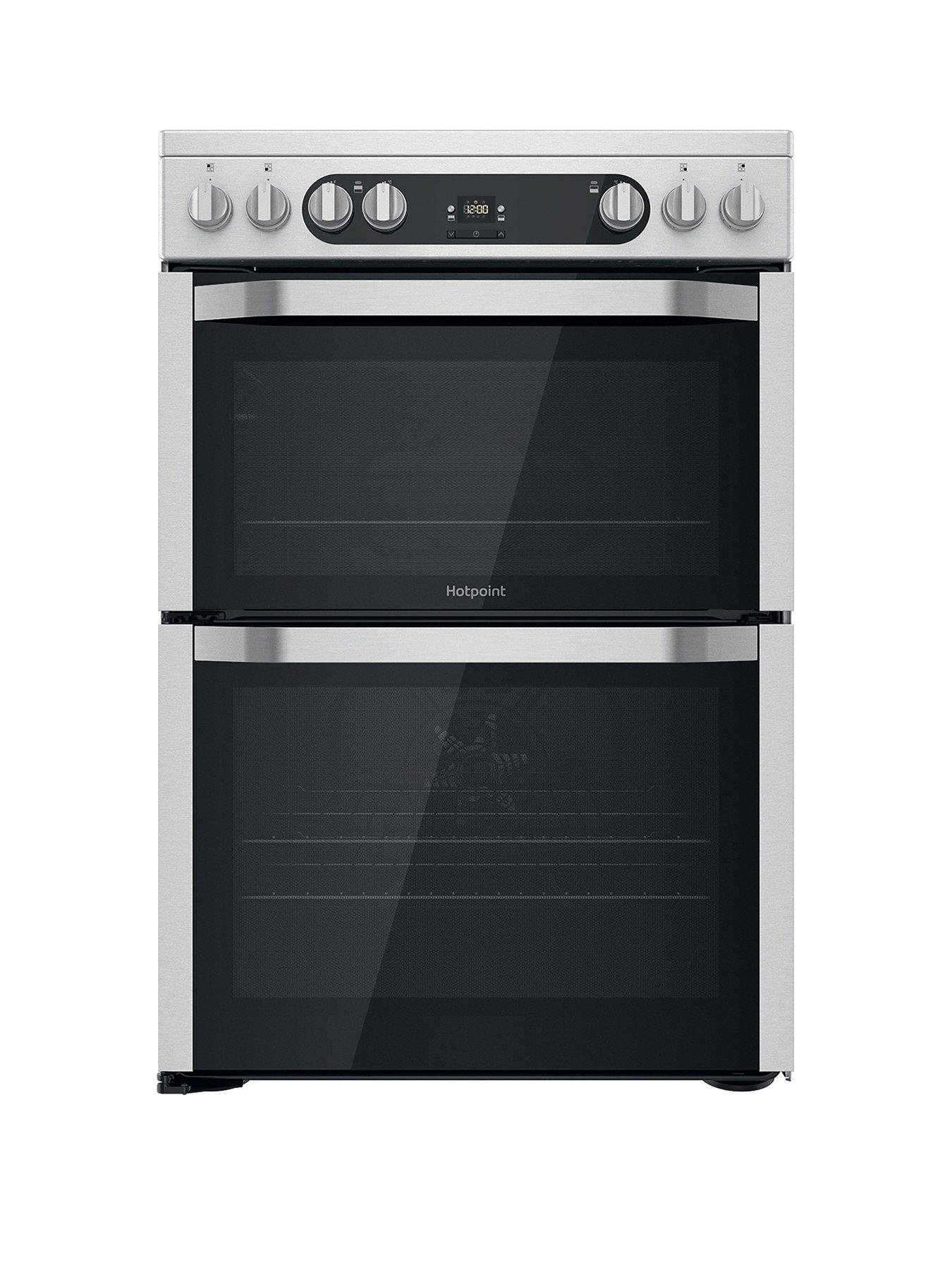 hotpoint-hdm67v9hcx-60cm-wide-double-oven-cooker-with-ceramic-hob-stainless-steel