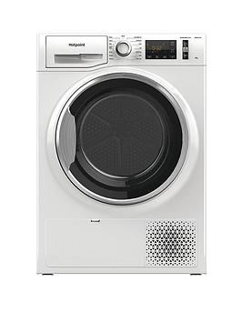 Product photograph of Hotpoint Ntm118x3xbuk 8kg Load Heat Pump Tumble Dryer - White from very.co.uk