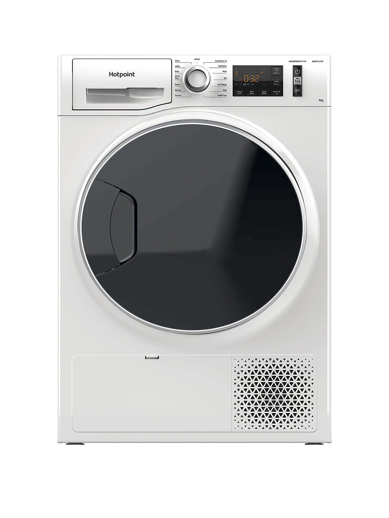 Product photograph of Hotpoint Activecare Ntm119x3euk 9kg Load Heat Pump Tumble Dryer - White from very.co.uk