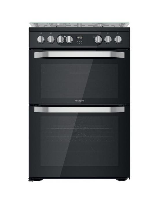 front image of hotpoint-hdm67g9c2cb-dual-fuel-double-freestanding-cooker