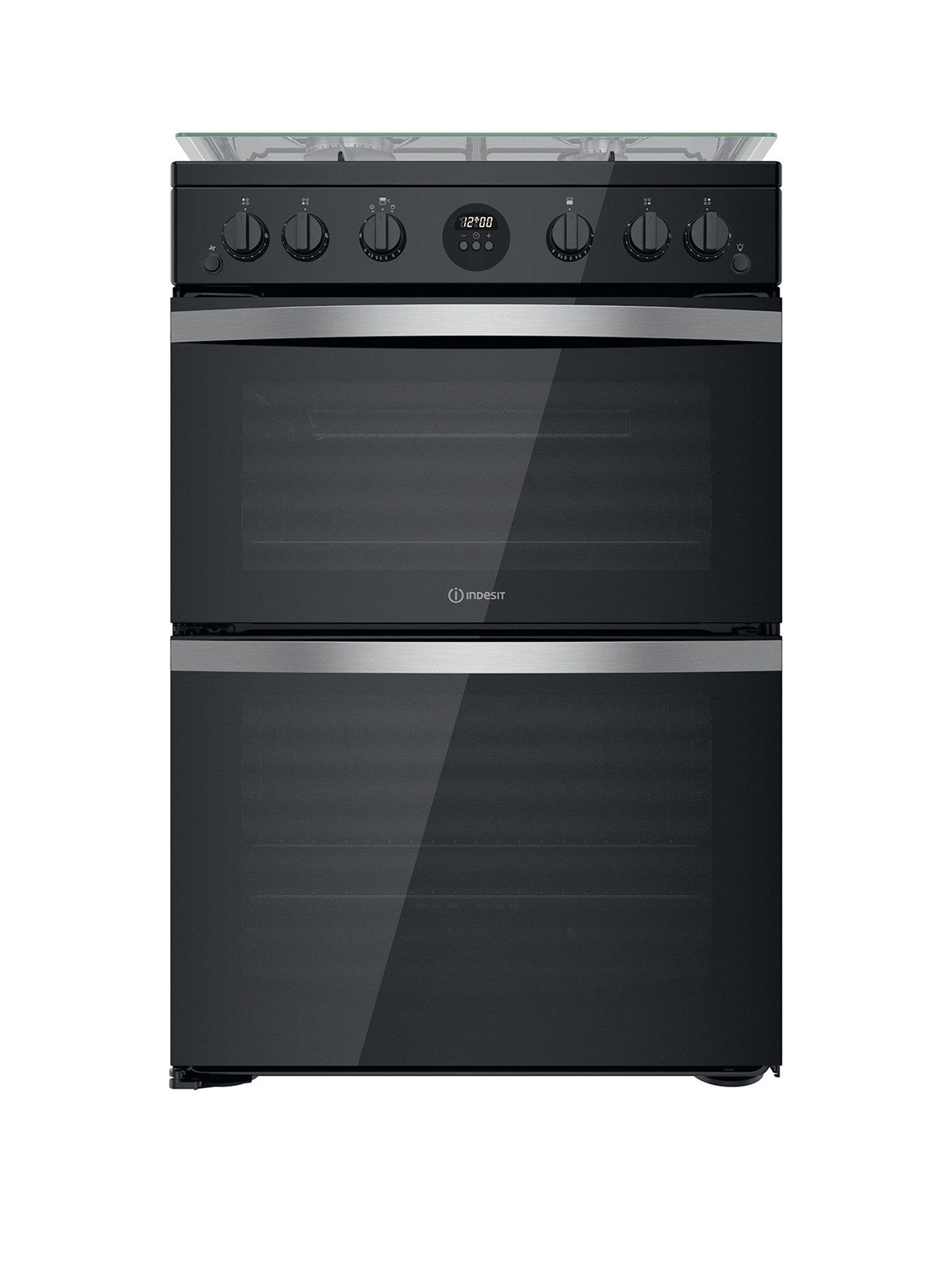 Product photograph of Indesit Id67g0mcb Freestanding Double Oven Gas Cooker from very.co.uk