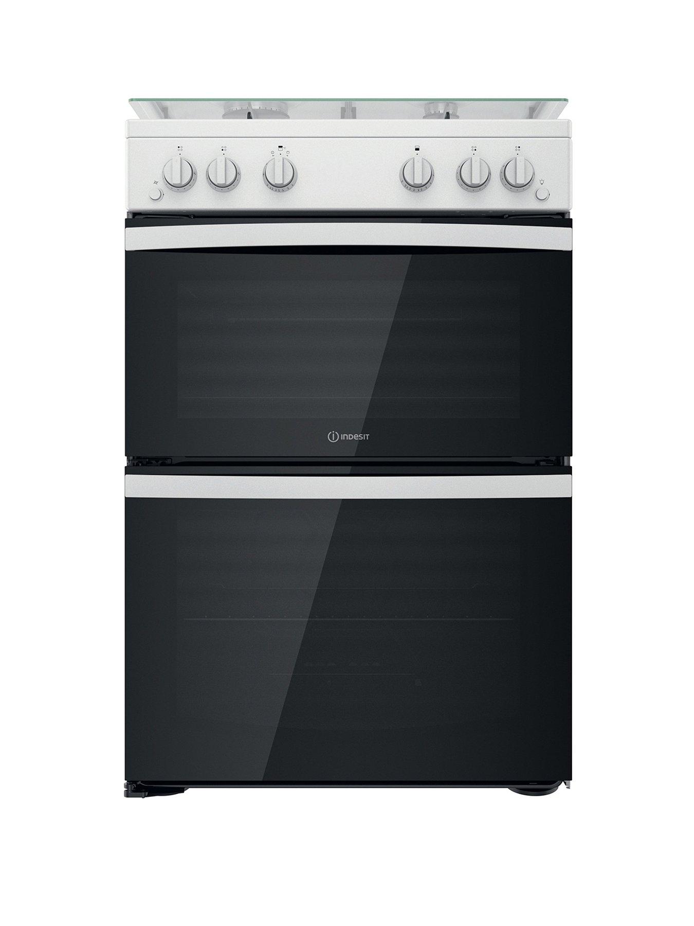 Product photograph of Indesit Id67g0mcw Freestanding Double Oven Gas Cooker from very.co.uk