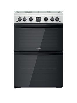 indesit id67g0mcx freestanding double oven gas cooker