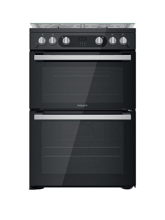 front image of hotpoint-hdm67g0c2cb-60-widenbspfreestanding-double-oven-gas-cooker