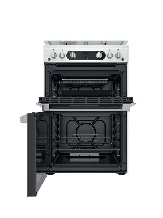 stillFront image of hotpoint-hdm67g0c2cx-60cm-widenbspfreestanding-double-oven-gas-cooker