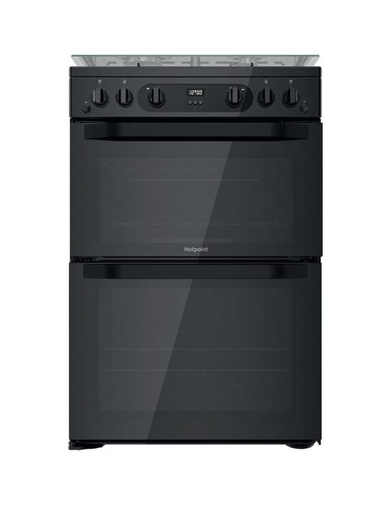 front image of hotpoint-hdm67g0ccb-gas-double-freestanding-cooker
