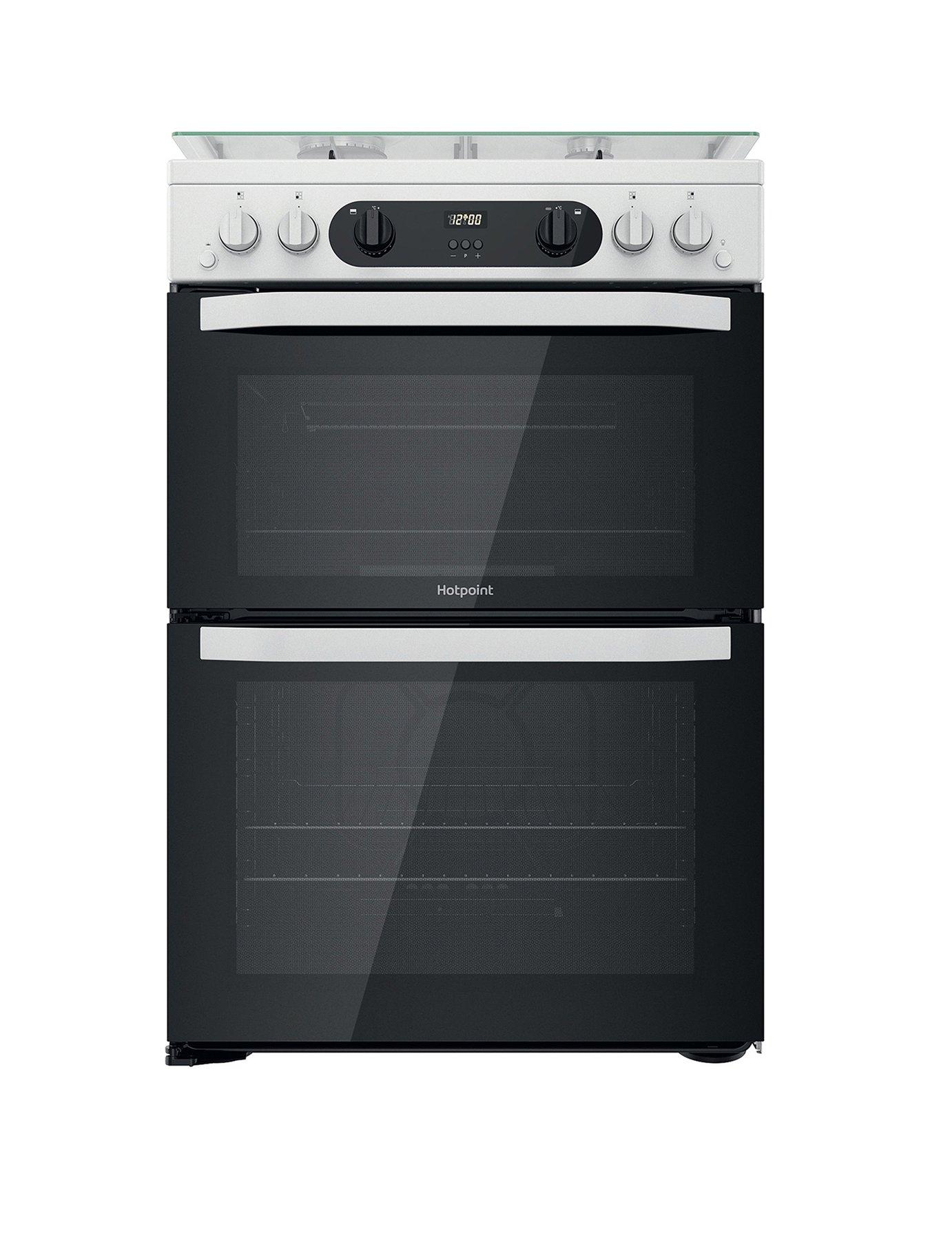 Hotpoint HDM67G0CCW 60cm Wide Freestanding Double Oven Gas Cooker