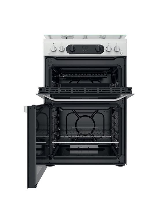 stillFront image of hotpoint-hdm67g0ccw-60cm-widenbspfreestanding-double-oven-gas-cooker