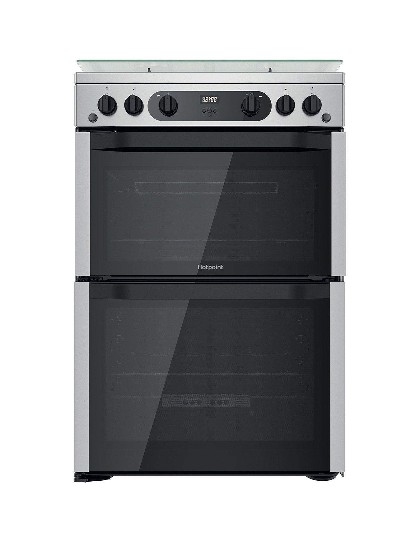 Product photograph of Hotpoint Hdm67g0ccx 60cm Wide Freestanding Double Oven Gas Cooker from very.co.uk