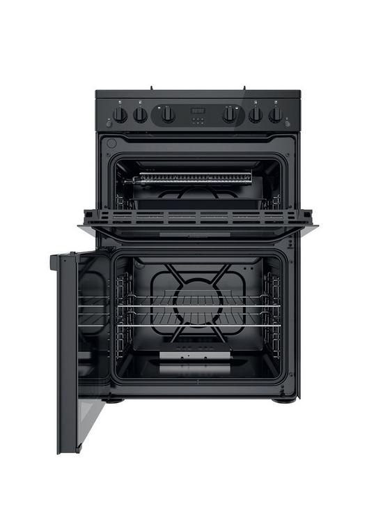 stillFront image of hotpoint-hdm67g0cmb-freestanding-double-oven-gas-cooker