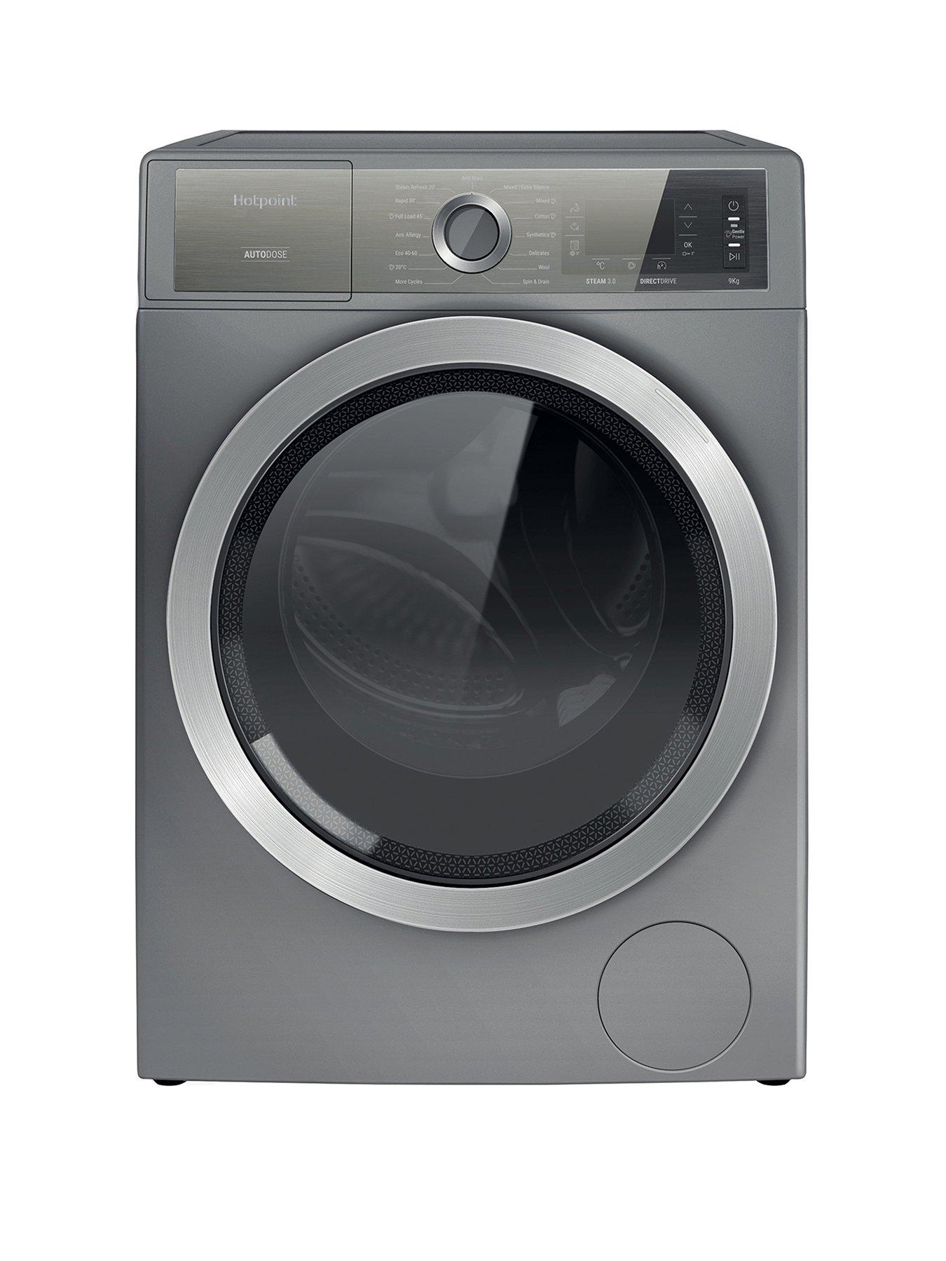 Product photograph of Hotpoint Gentlepower H8w946sbuk 9kg Load 1400rpm Spin Washing Machine - Graphite from very.co.uk