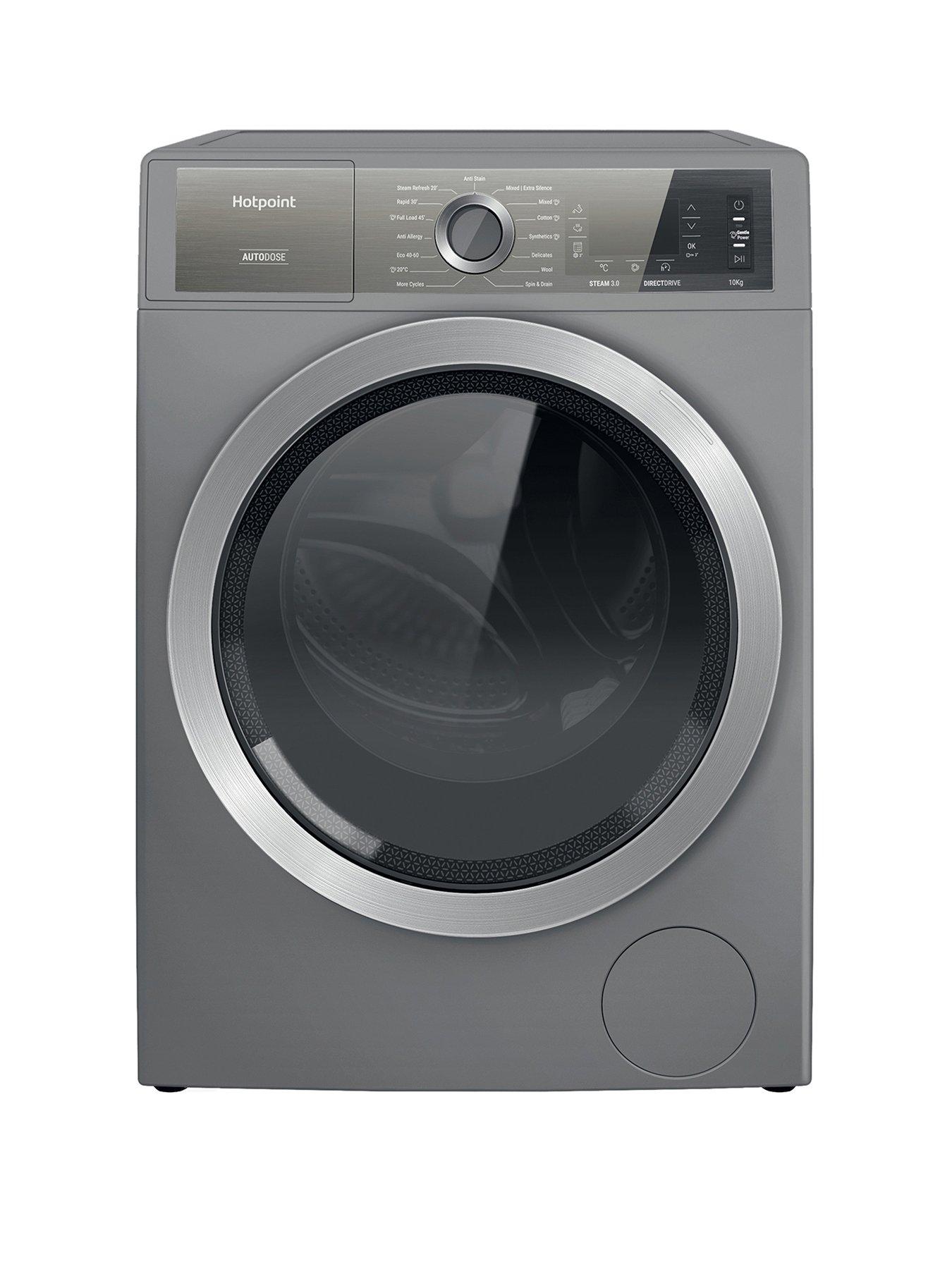 Product photograph of Hotpoint Gentlepower H8w046sbuk 10kg Wash 1400rpm Spin Washing Machine - Graphite from very.co.uk
