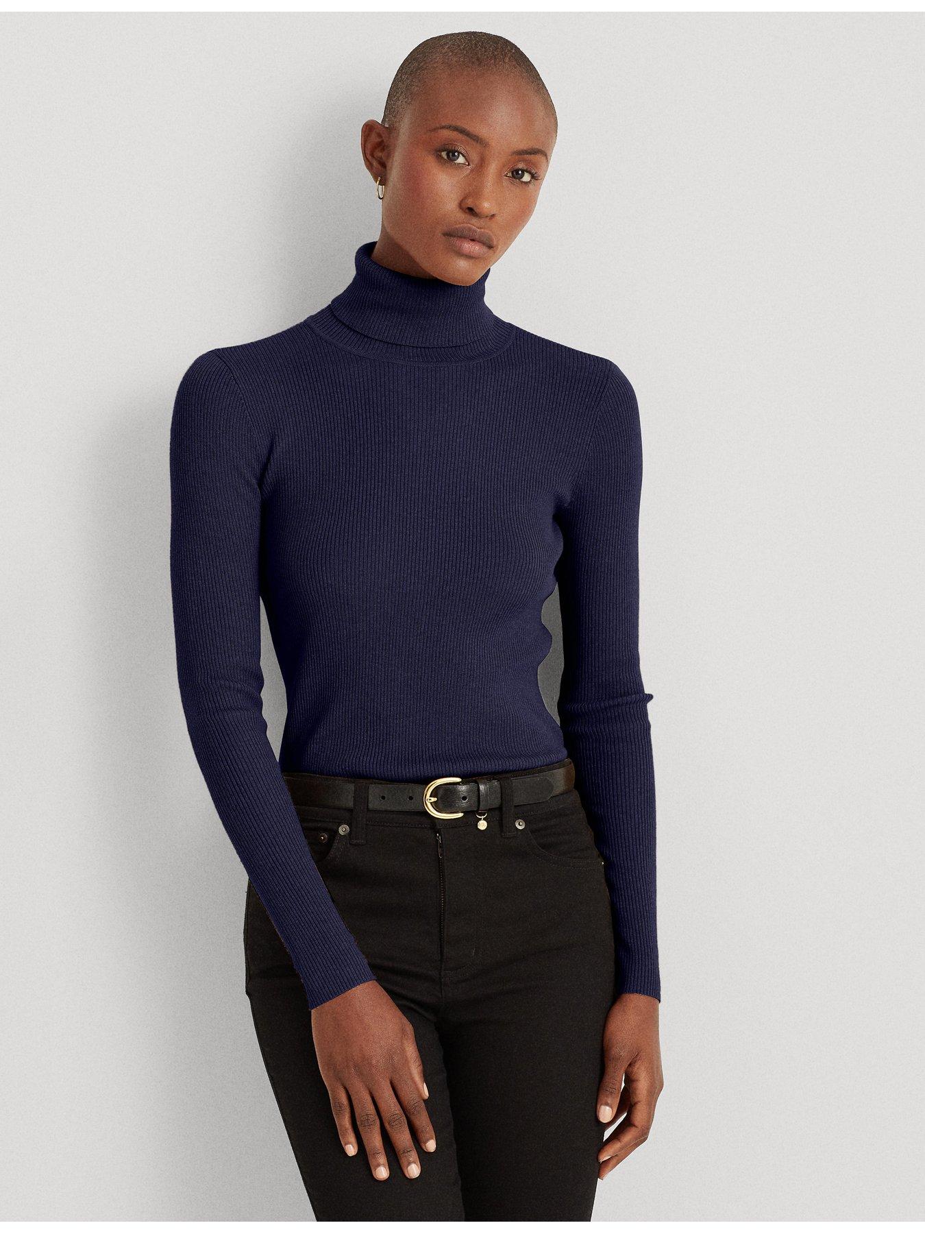 Image 1 of 4 of Lauren by Ralph Lauren Amanda-long Sleeve-sweater - Lauren Navy