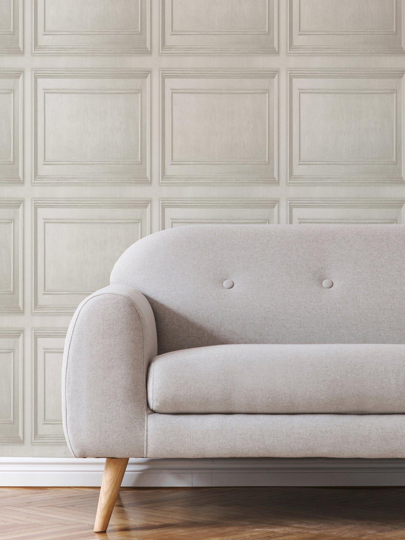 Product photograph of Fresco Wood Panel Neutral Wallpaper from very.co.uk