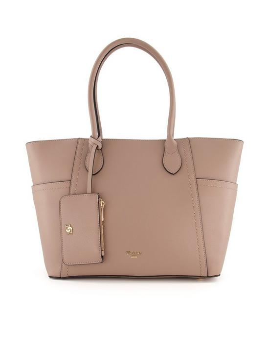 front image of dune-london-dellenia-tote-taupe