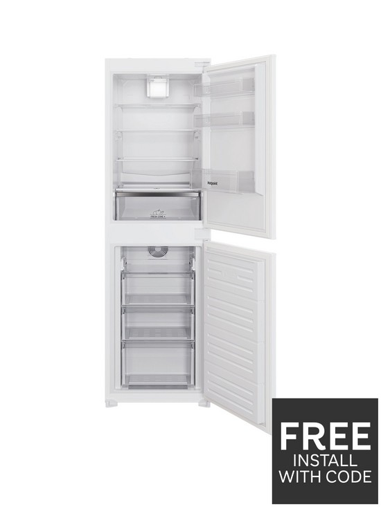 front image of hotpoint-hbc185050f1-55cm-integrated-fridge-freezer-white