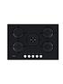  image of hotpoint-hgs72sbk-73cm-wide-built-in-gas-on-glass-hob-black