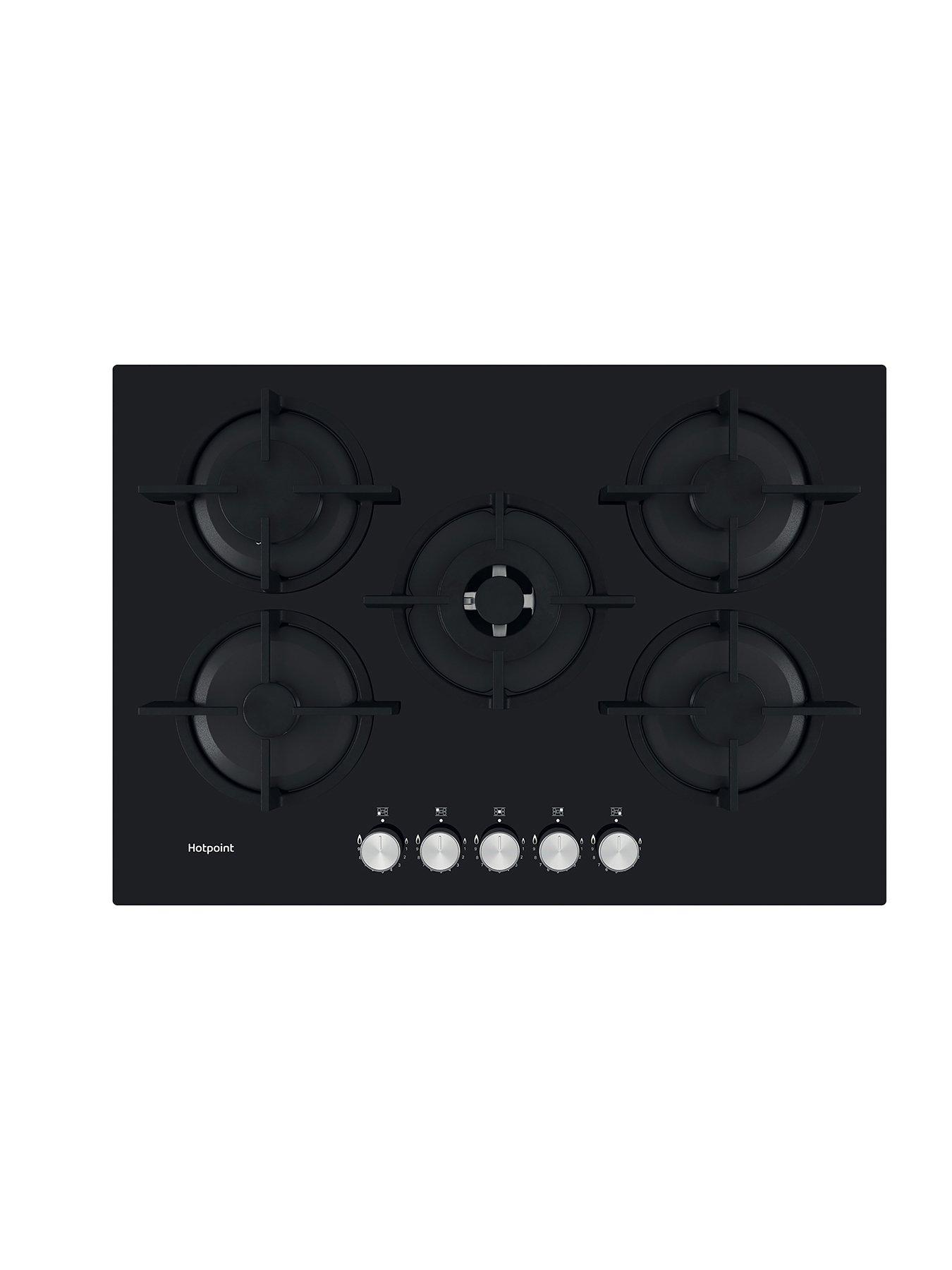 Image 2 of 6 of Hotpoint HGS72SBK 73cm Wide Built-in Gas on Glass Hob - Black