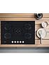  image of hotpoint-hgs72sbk-73cm-wide-built-in-gas-on-glass-hob-black