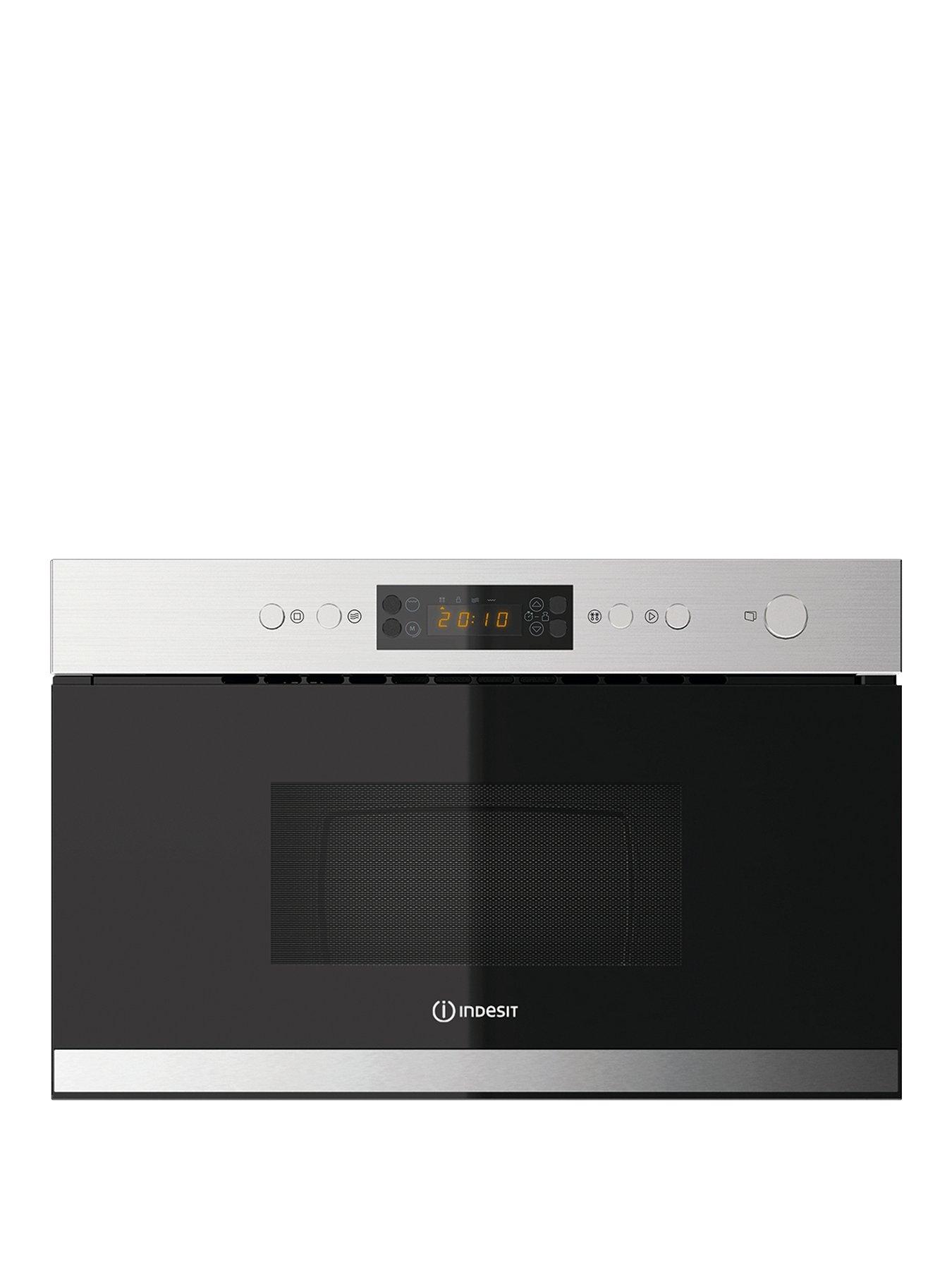 Product photograph of Indesit Mwi3213ix 60cm Built-in Microwave With Grill - Stainless Steel - Microwave With Installation from very.co.uk