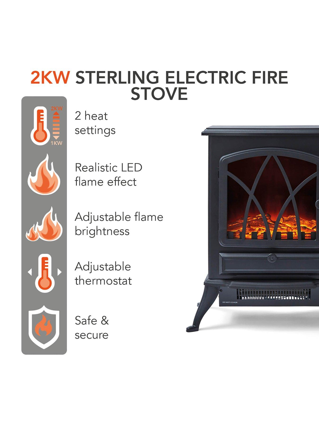 Image 2 of 6 of Warmlite Electric Stove Heater - Black