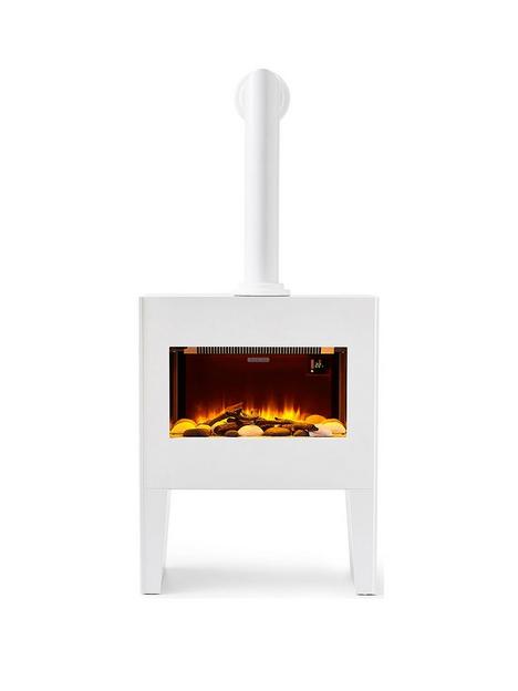 black-decker-portable-stove-white-wooden-cabinet-with-chimney