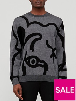 kenzo-k-tiger-face-knitted-jumper-grey