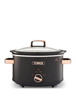 Product photograph of Tower Cavaletto Slow Cooker 3 5l - Black from very.co.uk