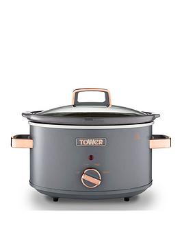 Product photograph of Tower Cavaletto Slow Cooker 3 5l - Grey from very.co.uk