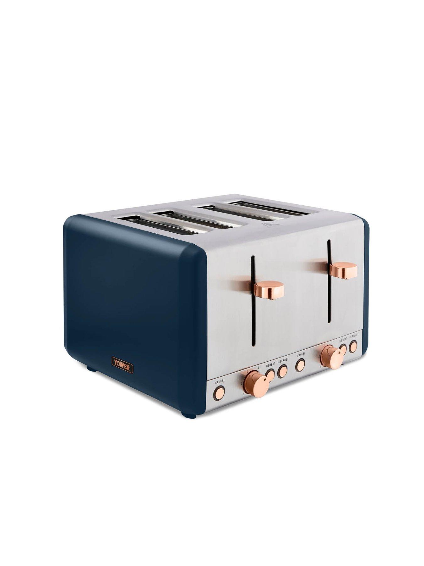 Tower Cavaletto 4-Slice Toaster - Midnight Blue