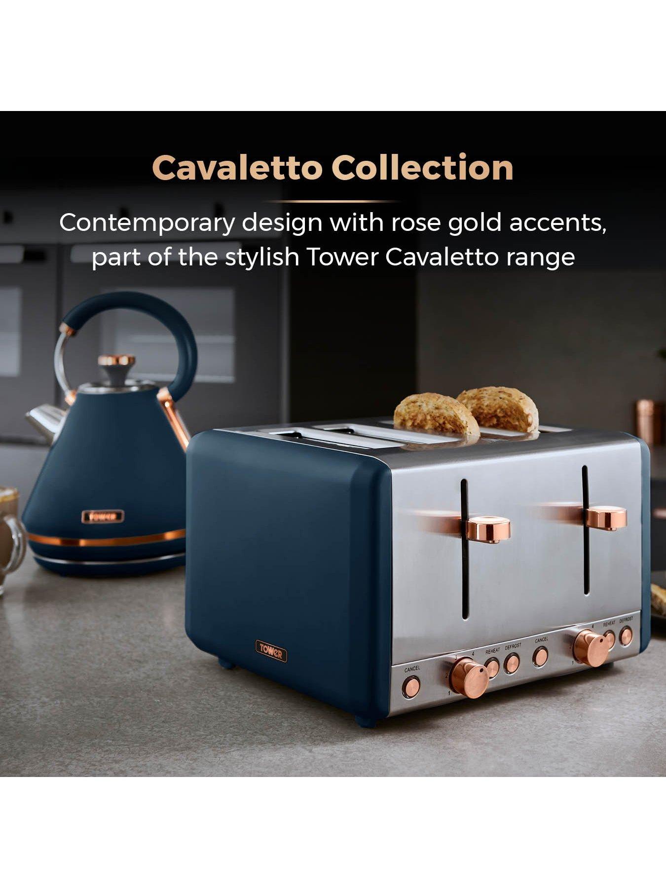 Jug Kettle Navy And Rose Gold Kettle And Toaster Slice Toaster Set