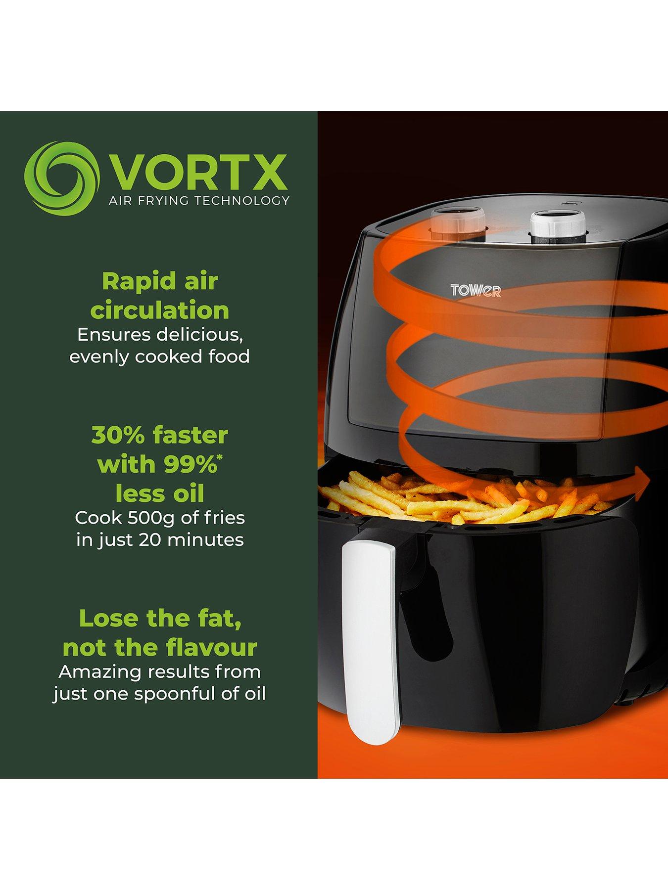 Image 4 of 6 of Tower T17071 Vortx Vizion Manual Air Fryer with Rapid Air Circulation, 7L, 1800W, Black