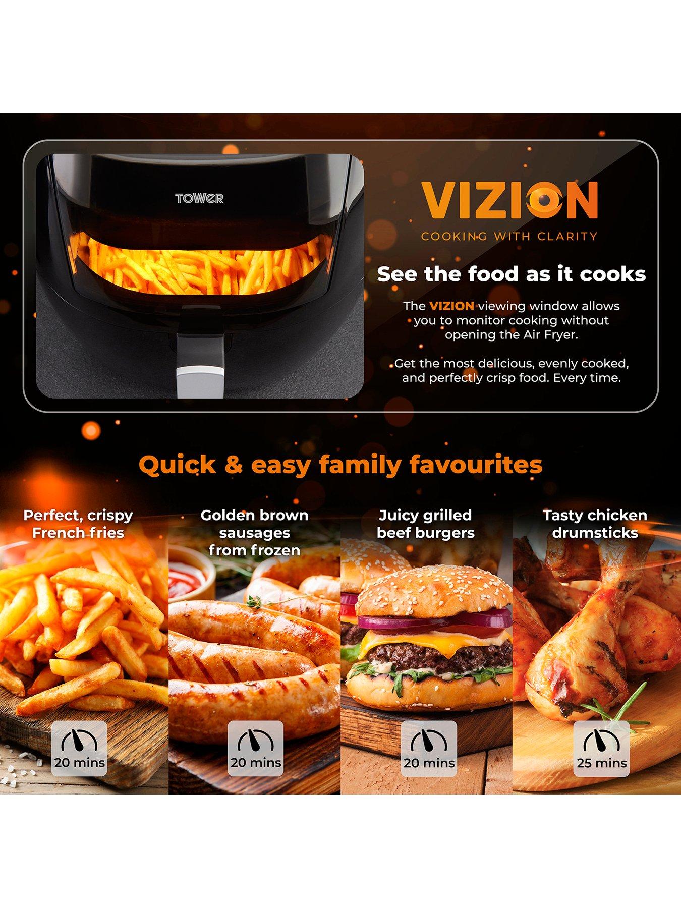 Image 5 of 6 of Tower T17071 Vortx Vizion Manual Air Fryer with Rapid Air Circulation, 7L, 1800W, Black