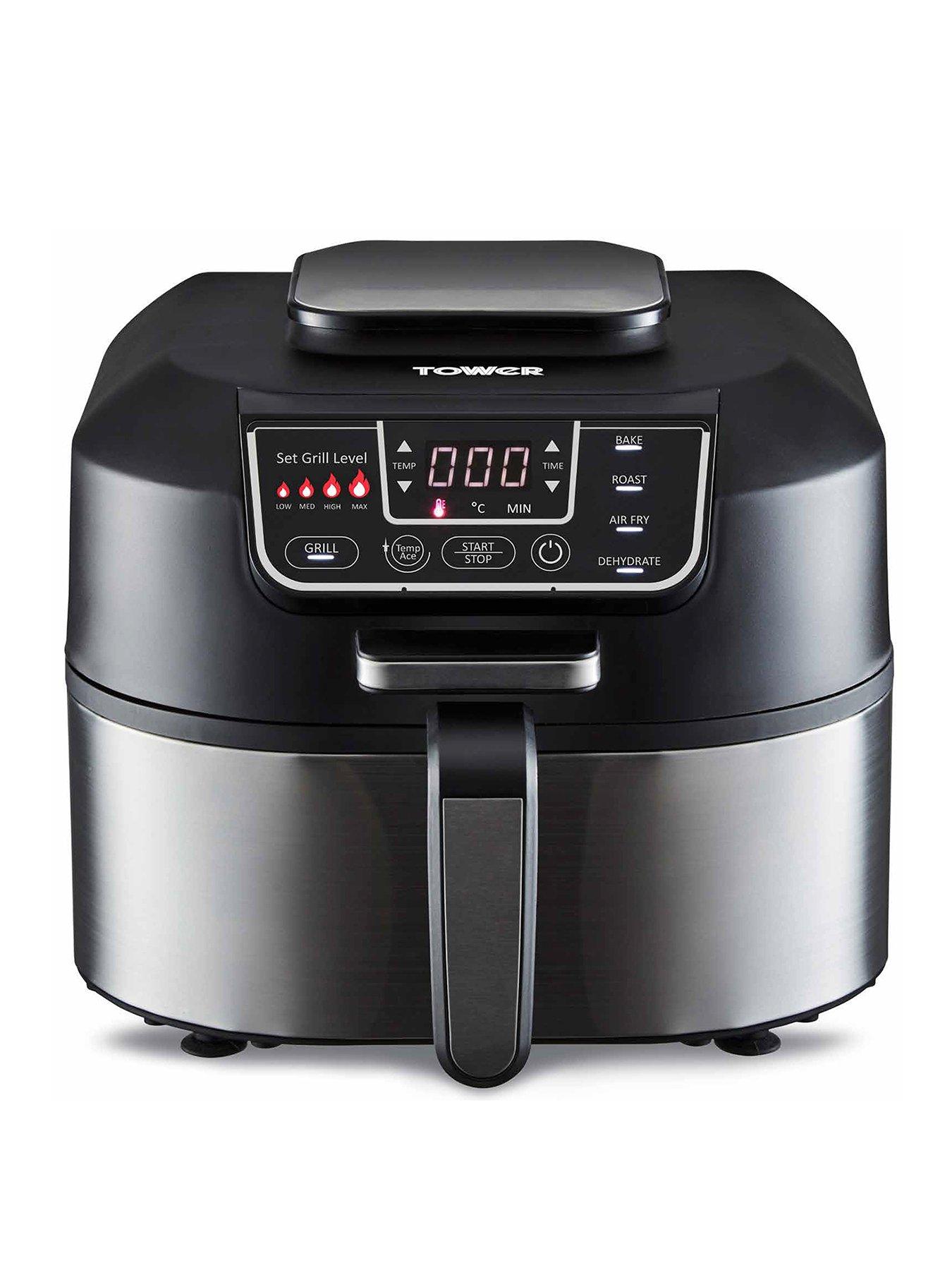 Tower T17086 Vortx 5 In 1 Air Fryer And Grill With Crisper, 5.6L, Black