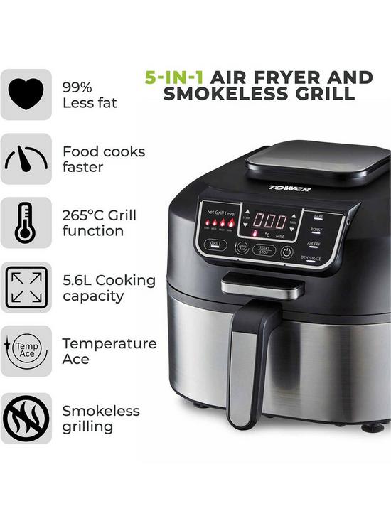 stillFront image of tower-vortx-5-in-1-air-fryer-and-grill-with-crisper-56l-black-t17086