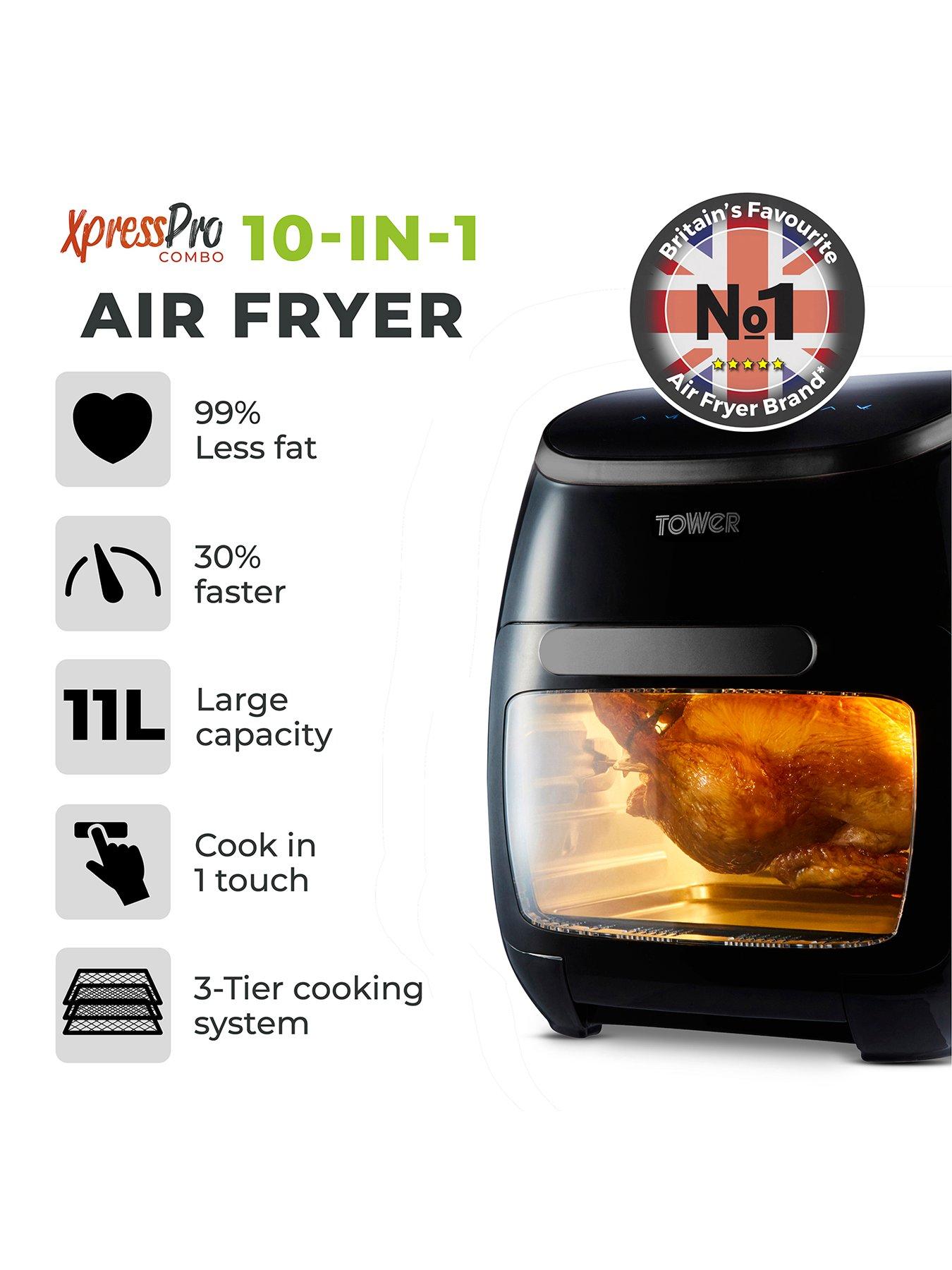 Image 2 of 7 of Tower T17076 Xpress Pro Combo 10-in-1 Digital Air Fryer Oven with Rapid Air Circulation, 60-Minute Timer, 11L, 2000W, Black