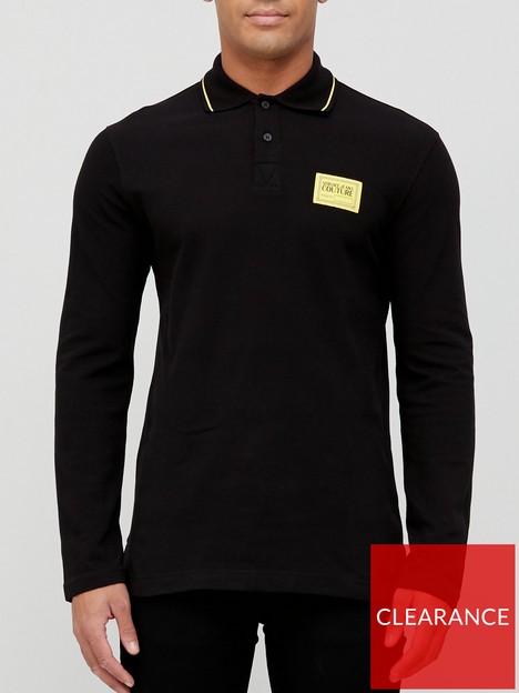 versace-jeans-couture-logo-label-long-sleeve-polo-shirt-black