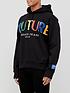 versace-jeans-couture-rainbow-logo-overhead-hoodie-blackfront